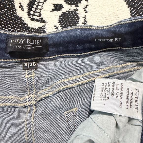 Judy Blue Ripped Boyfriend Jeans in Blue - Picture 3 of 5